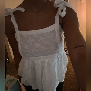 White, Lace Floral Top